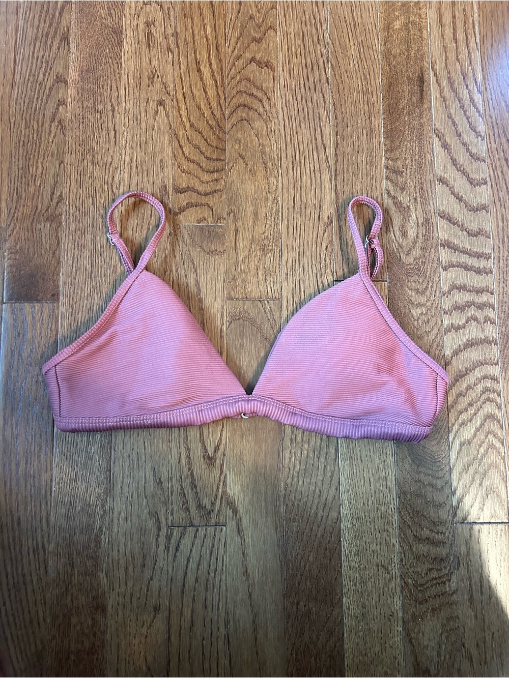 Tilly’s Pink Ribbed Triangle Bikini Top